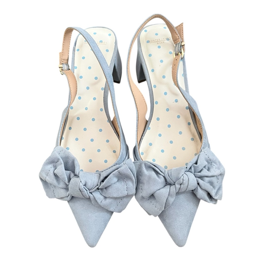 Draper James Light Blue Slingback Heels with Bow.